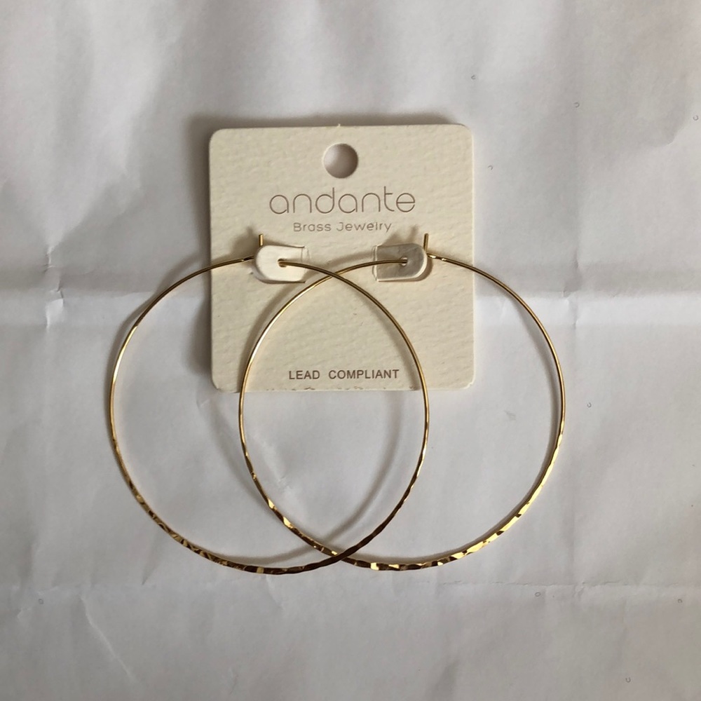 Gold Hammered Hoop Earrings